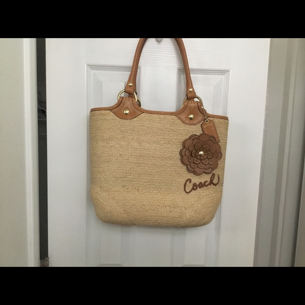 Coach Bleeker Straw Beach Bag F13393